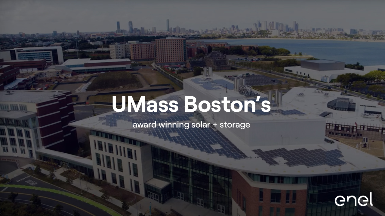 Solar, battery storage and EV charging at UMass Boston