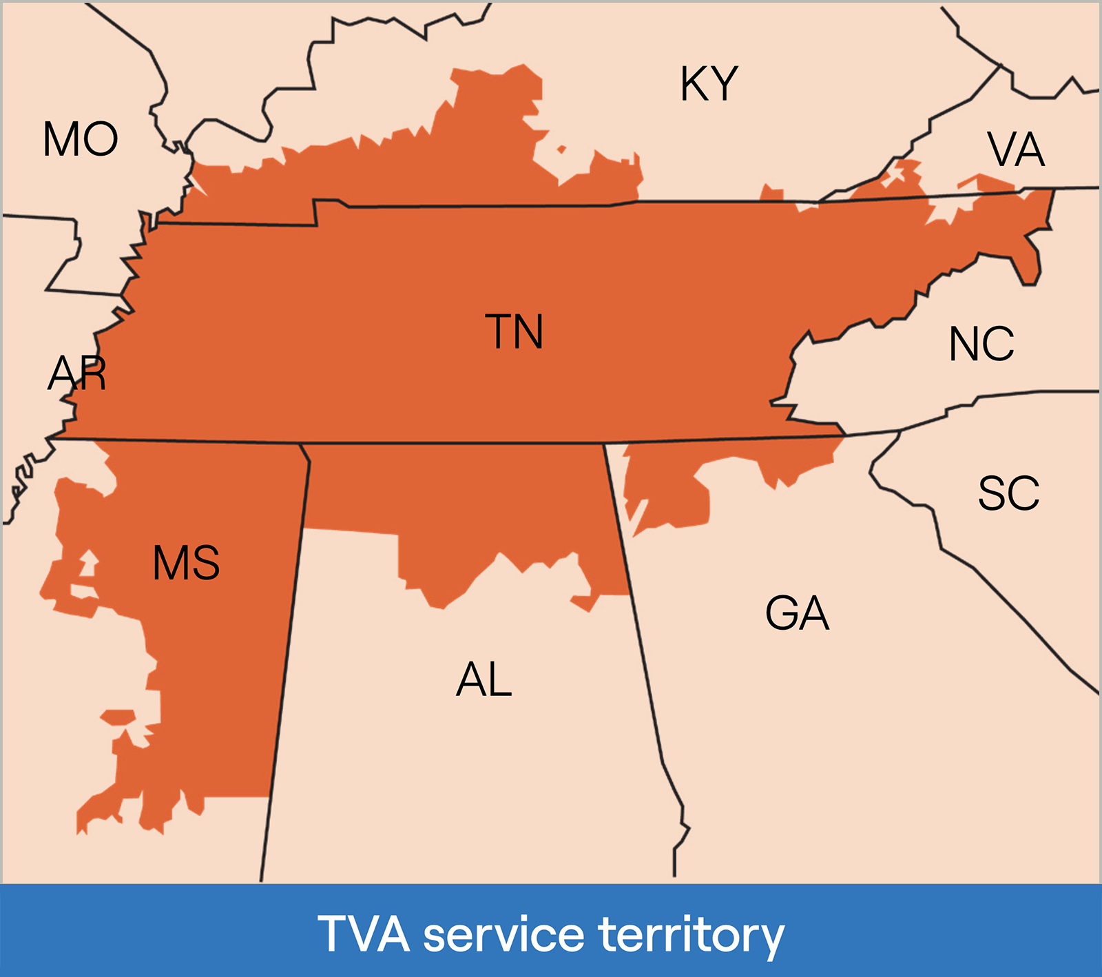 TVA Demand Response territory map